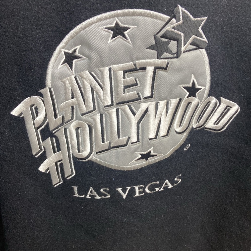 Vintage 1991 Planet Hollywood Las Vegas Leather Trim Jacket